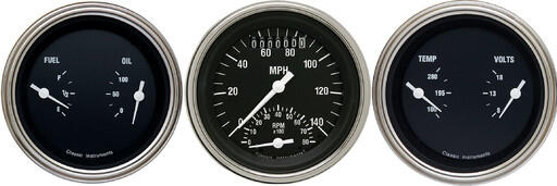 Hot Rod 3 3/8" Ultimate Speedometer & 2 Duals