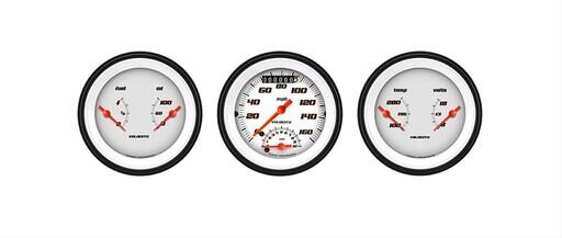 Velocity White​ Series 3 3/8" Ultimate Speedometer